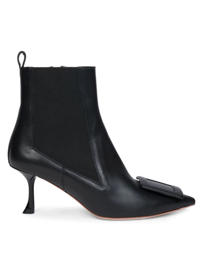 Shop Roger Vivier Women's Viv In The City Leather Ankle Boots In Nero