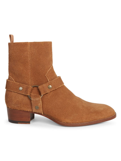 Shop Saint Laurent Men's Suede Chelsea Boots In Noisette