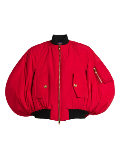 Shop Versace Women's Tech-fabric Jacket In Dark Red