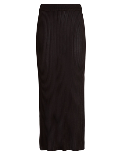 Shop Ninety Percent Viscose Rib Split Front Skirt Woman Midi Skirt Cocoa Size L Rayon In Brown