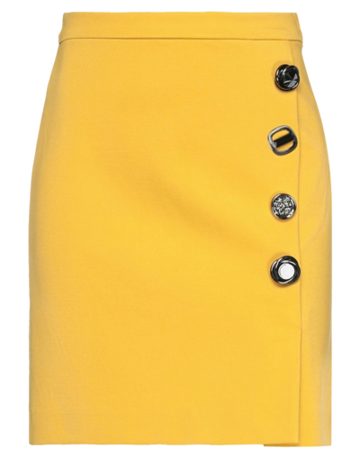 Shop Pinko Woman Mini Skirt Ocher Size 4 Viscose, Polyamide, Elastane In Yellow