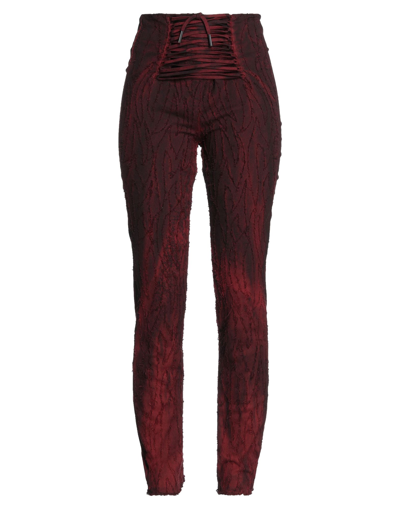 Shop Masnada Woman Pants Burgundy Size 4 Cotton, Elastane In Red
