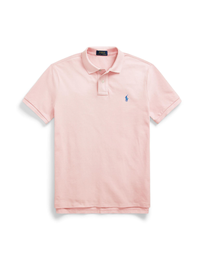 Shop Polo Ralph Lauren Custom Slim Fit Mesh Polo Shirt Man Polo Shirt Pink Size L Cotton