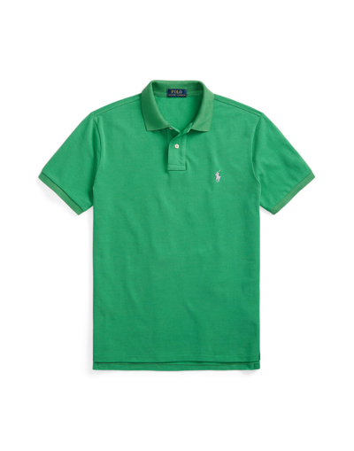 Shop Polo Ralph Lauren Custom Slim Fit Mesh Polo Shirt Man Polo Shirt Emerald Green Size L Cotton