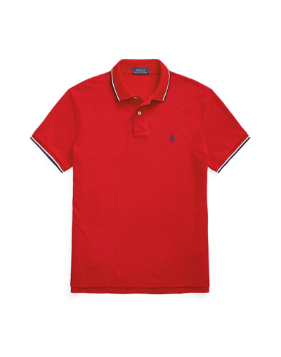 Shop Polo Ralph Lauren Custom Slim Fit Mesh Polo Shirt Man Polo Shirt Red Size M Cotton