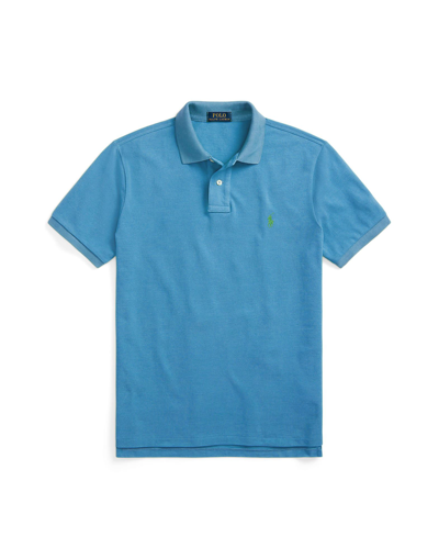 Shop Polo Ralph Lauren Classic Fit Mesh Polo Shirt Man Polo Shirt Slate Blue Size L Cotton