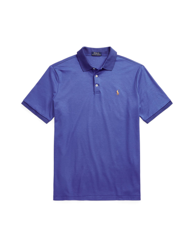 Shop Polo Ralph Lauren Custom Slim Fit Soft Cotton Polo Shirt Man Polo Shirt Blue Size L Cotton