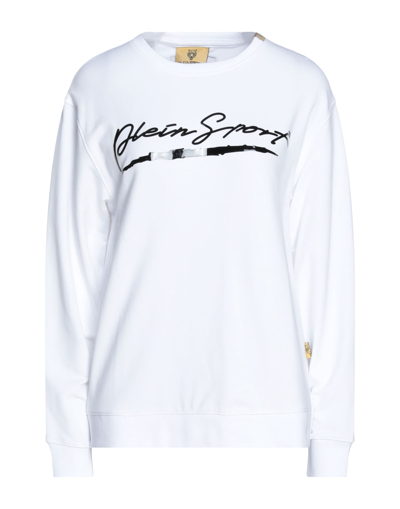 Shop Plein Sport Woman Sweatshirt White Size Xl Cotton, Elastane