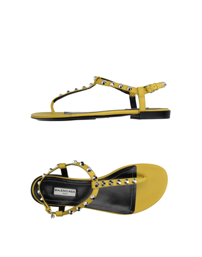 Shop Balenciaga Toe Strap Sandals In Yellow