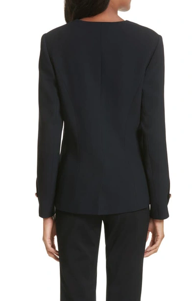 Ted Baker Ted Working Title Collarless Stretch Wool Jacket In Navy ...