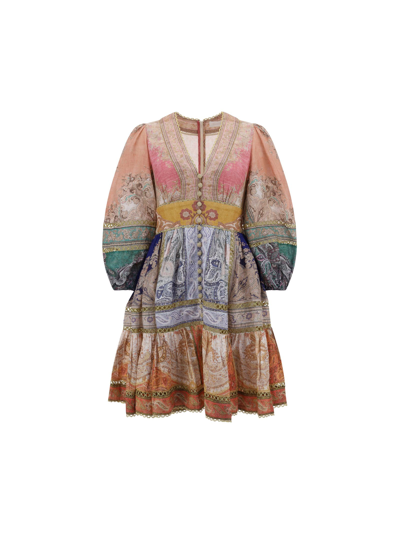 Shop Zimmermann Women's Multicolor Linen Dress