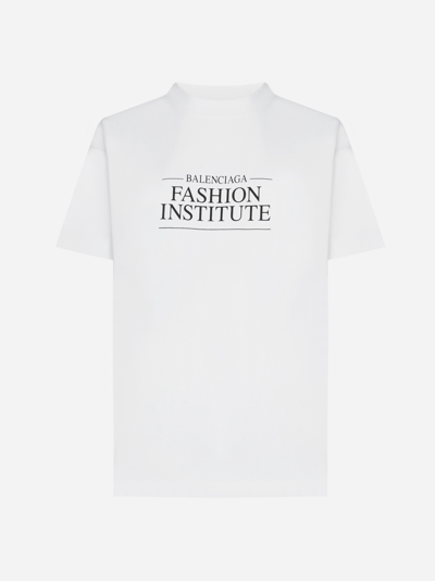 Shop Balenciaga Fashion Institute Cotton T-shirt