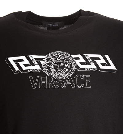Shop Versace Grecsa Medusa Long Sleeves T-shirt In Black