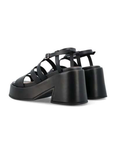 Shop Ganni Chunky Heeled Sandals In Black