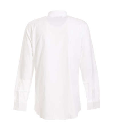 Shop Moschino Double Smiley Logo Shirt In White