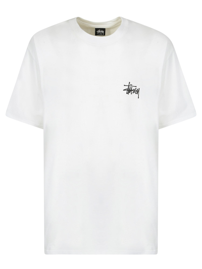 Shop Stussy Basic Line T-shirt With Logo In White