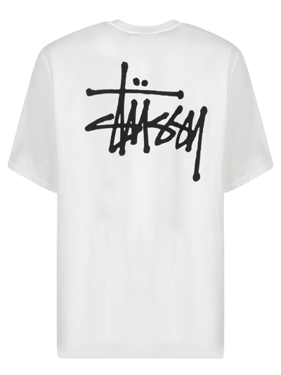 Shop Stussy Basic Line T-shirt With Logo In White