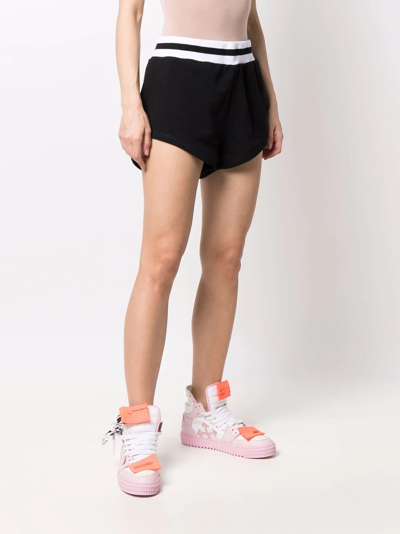 Shop Msgm Logo-print Track Shorts Black