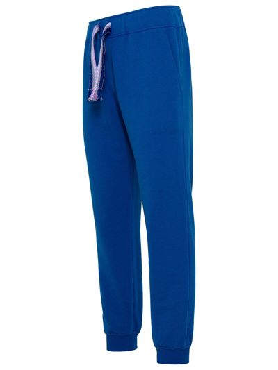 Shop Lanvin Cotton Curb Sporty Pants In Blue