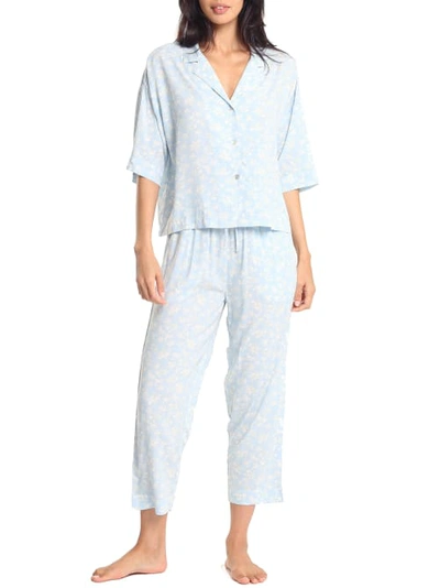 Shop Papinelle Potager Blue Woven Pajama Set