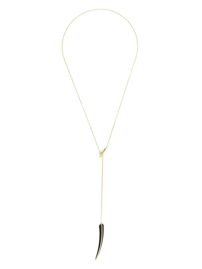 Shaun Leane Sabre Yellow Gold-plated Vermeil Silver And Ceramic Necklace In Gold
