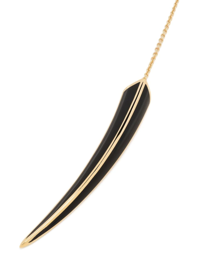 Shaun Leane Sabre Yellow Gold-plated Vermeil Silver And Ceramic Necklace In Gold