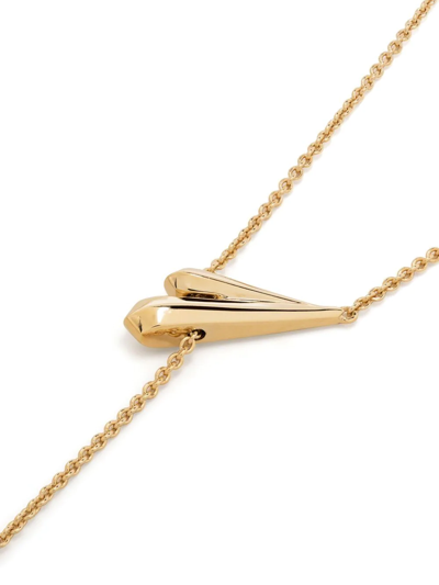 Shaun Leane Sabre Yellow Gold-plated Vermeil Silver And Ceramic Necklace In Gold