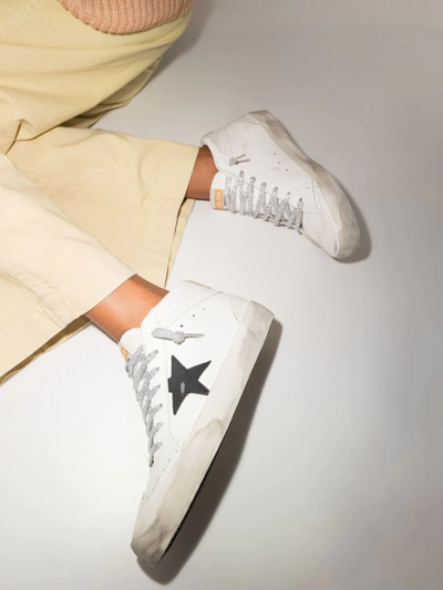 Golden Goose Star-patch Lace-up Sneakers In Weiss