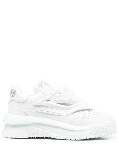 Versace Odissea Caged Rubber Medusa Sneakers In White