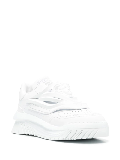 Versace Odissea Caged Rubber Medusa Sneakers In White