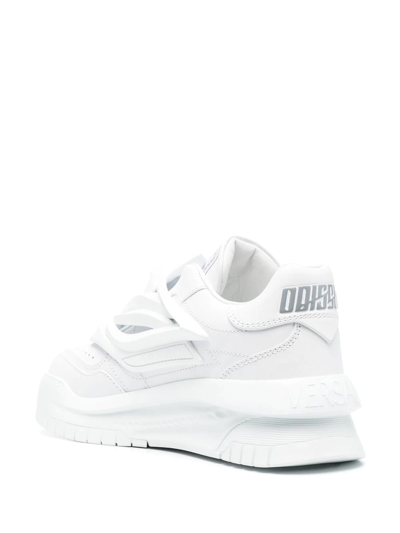 Versace Odissea Caged Rubber Medusa Sneakers In White
