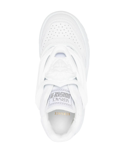 Versace Odissea Caged Rubber Medusa Sneakers In White
