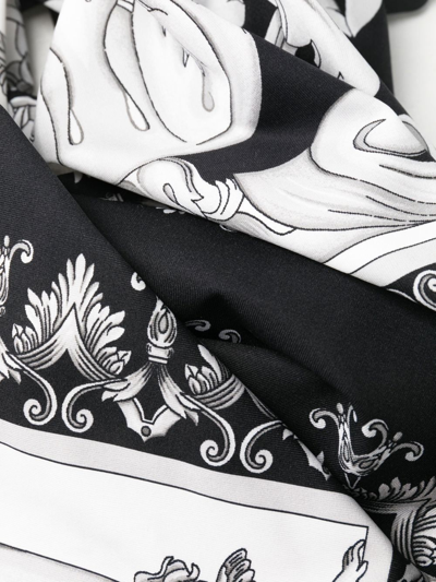 Shop Versace Silver Baroque-print Leggings In Black