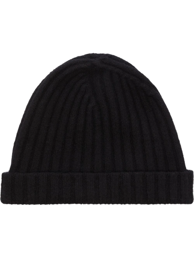 Jil Sander Wool Beanie Hat In Schwarz