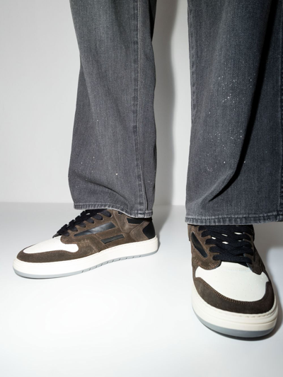 Shop Represent Reptor Low Panelled Sneakers In Braun