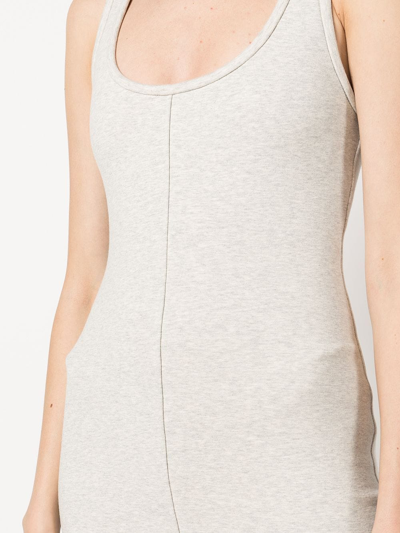 Alexander Wang U-neck Fitted Mini Dress In Grey