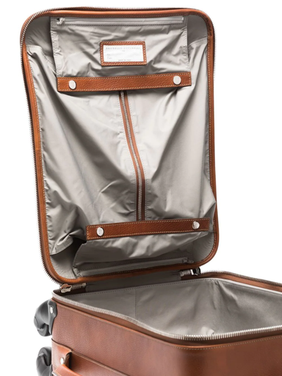 Shop Brunello Cucinelli Logo-embossed Suitcase In Braun