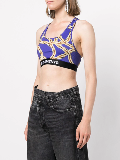 Vetements Gold-chain Sports Bra In Violett