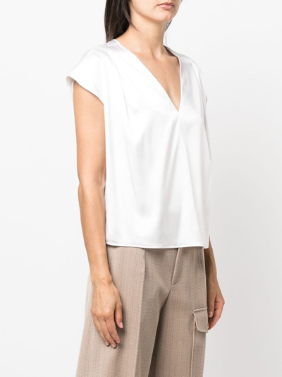 Shop Genny Silk Cap-sleeve Blouse In Weiss