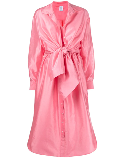 Rosie Assoulin Bustino Waist Tie Shirtdress In Rosa