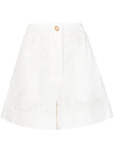 3.1 Phillip Lim Broderie Anglaise Cotton Utility Shorts In White