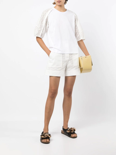 3.1 Phillip Lim Broderie Anglaise Cotton Utility Shorts In White
