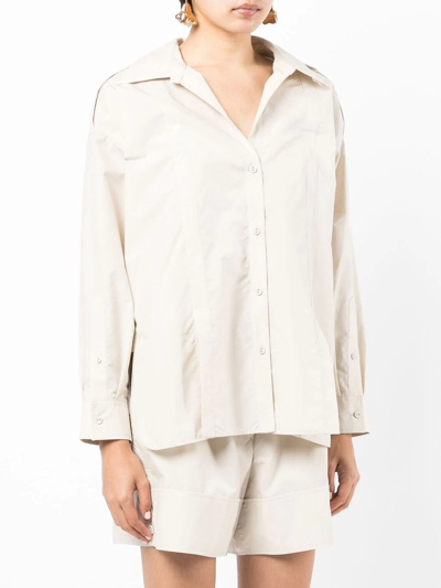 3.1 Phillip Lim Flat-collar Long-sleeved Shirt In White