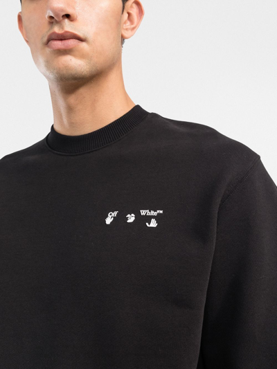Shop Off-white Hands Off-print Crew-neck Sweatshirt In Schwarz