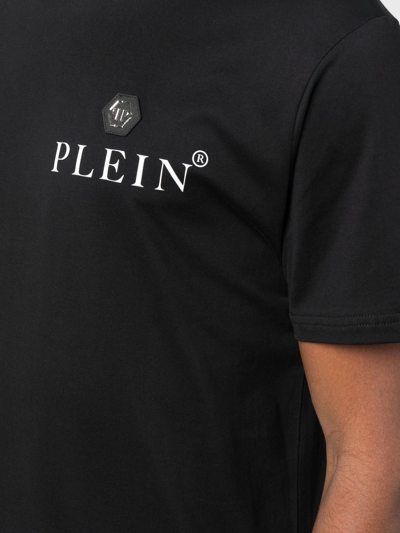 Shop Philipp Plein Hexagon Logo-print T-shirt In Schwarz