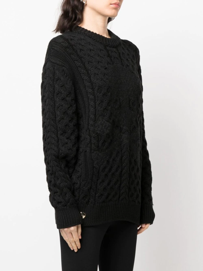 Philipp Plein Embossed Skull Wool Jumper In Schwarz