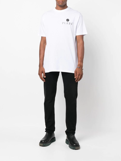 Philipp Plein Hexagon Logo-print T-shirt In Weiss