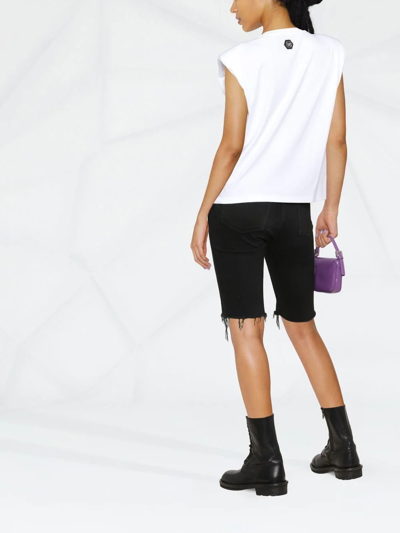 Philipp Plein Embellished Logo-print T-shirt In White