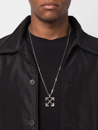 Shop Off-white Arrow Chain Necklace In Silber