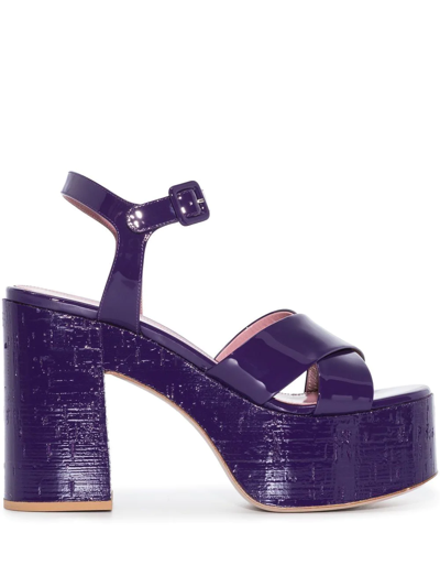 Shop Haus Of Honey 125mm Platform Open Toe Sandals In Purple